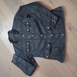 J. Crew Black Utility Jacket with Gold Accents